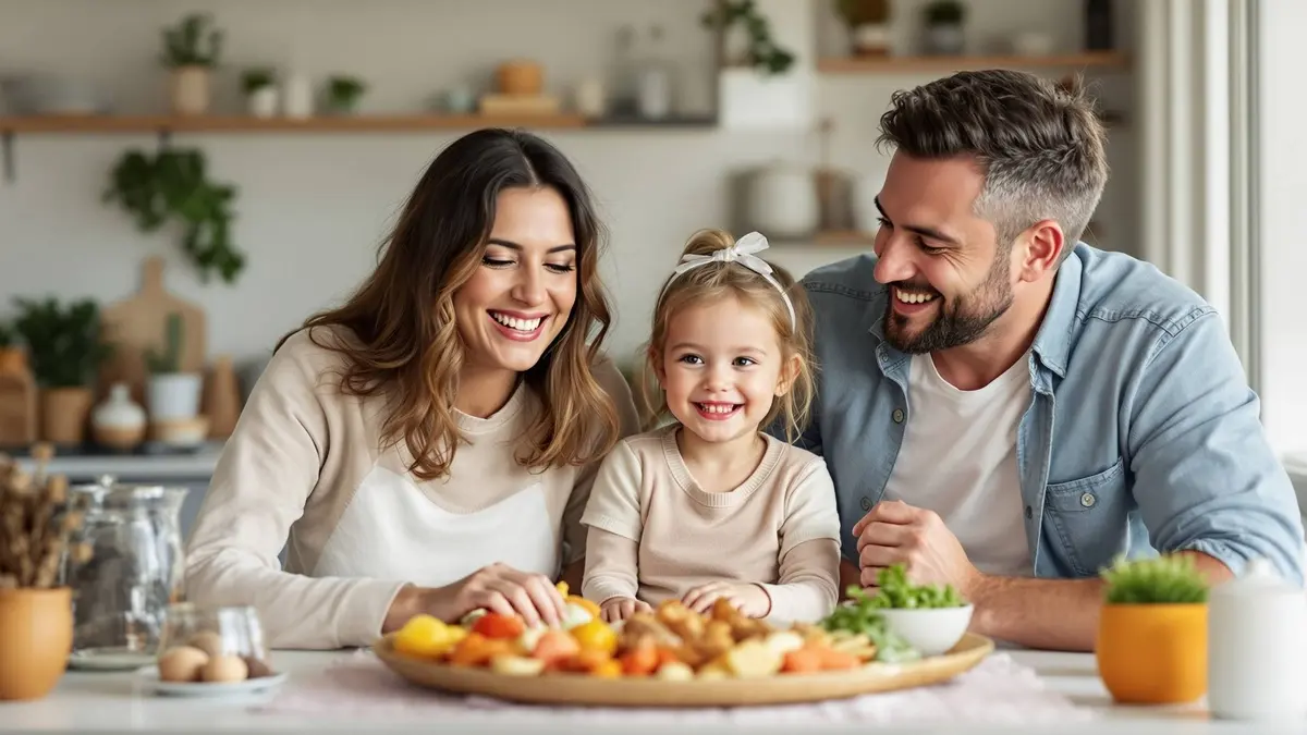 A family sharing a warm moment together at home