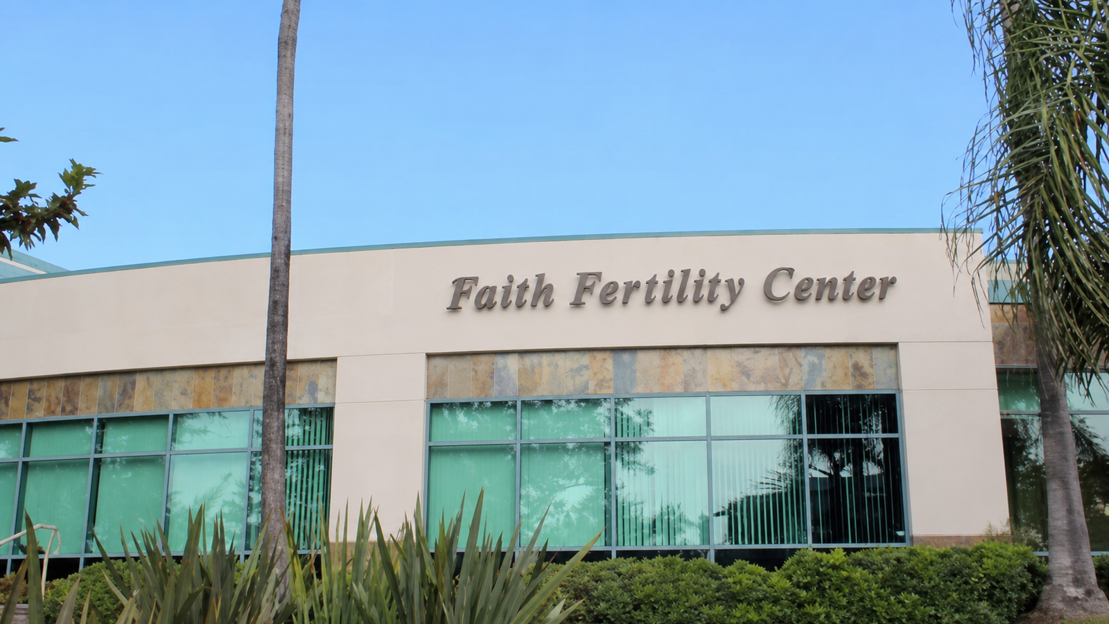 Faith Fertility Center exterior with branded building signage